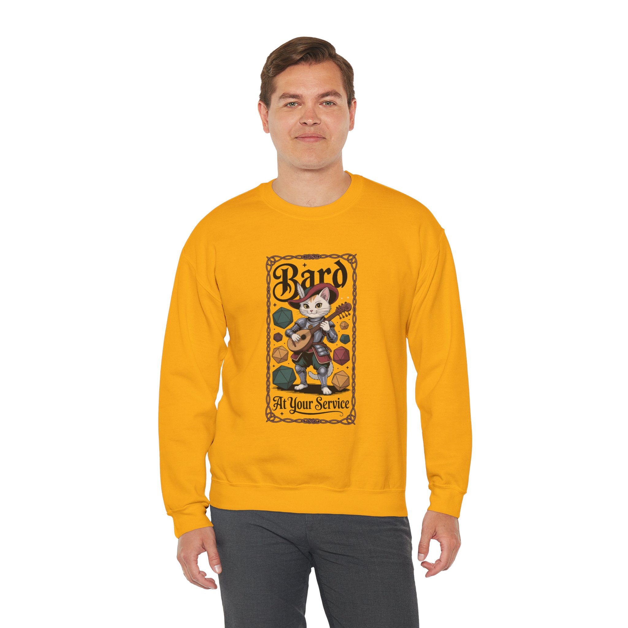 Bard Cat at Your Serivece D&D Sweatshirt | Cat Lover RPG Gift