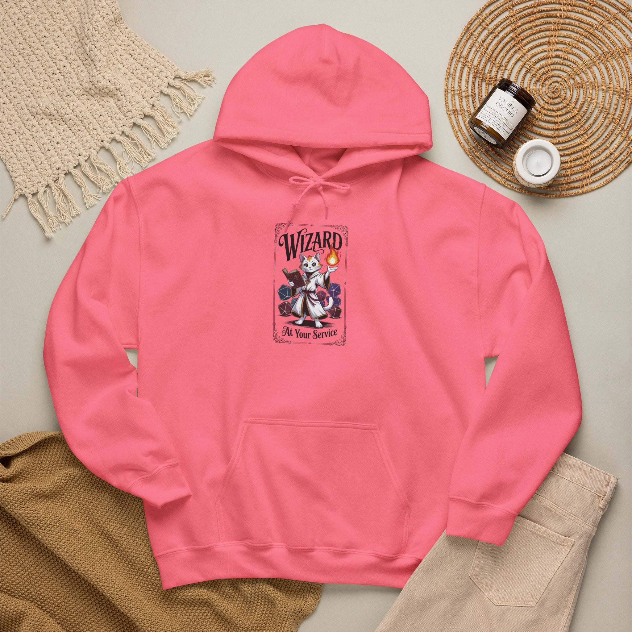 Wizard Cat at Your Serivece D&D Hoodie | Cat Lover RPG Gift