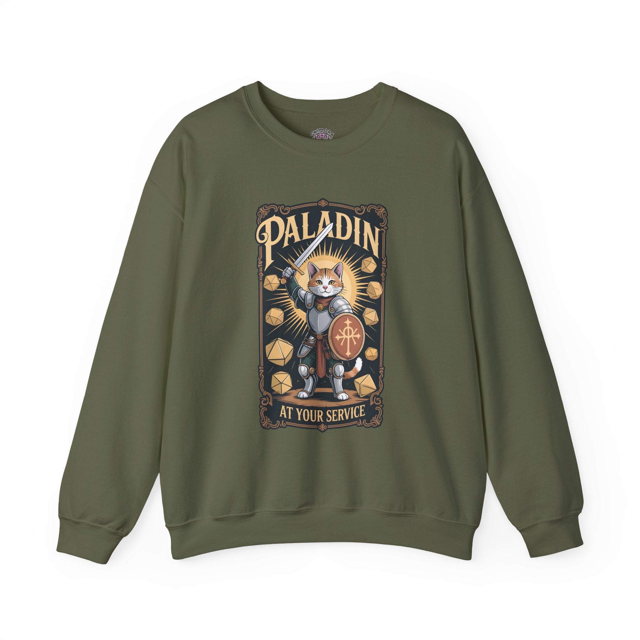 Paladin Cat at Your Service D&D Sweatshirt | Cat Lover RPG Gift