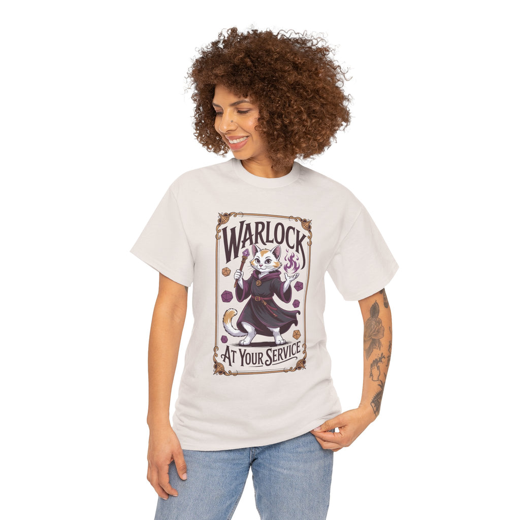 Warlock Cat at Your Serivece D&D T-shirt | Cat Lover RPG Gift