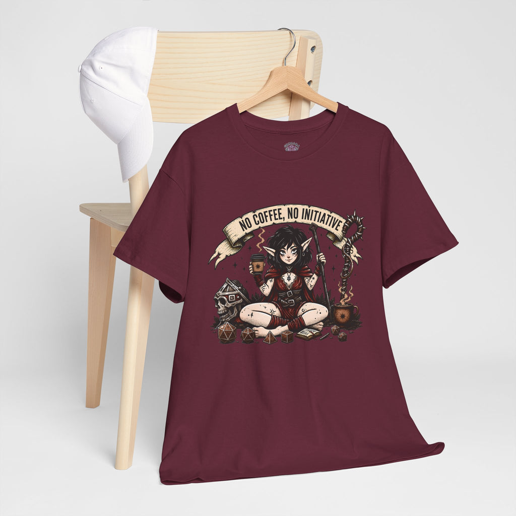 No Coffee, No Initiative | Fantasy RPG T-shirt