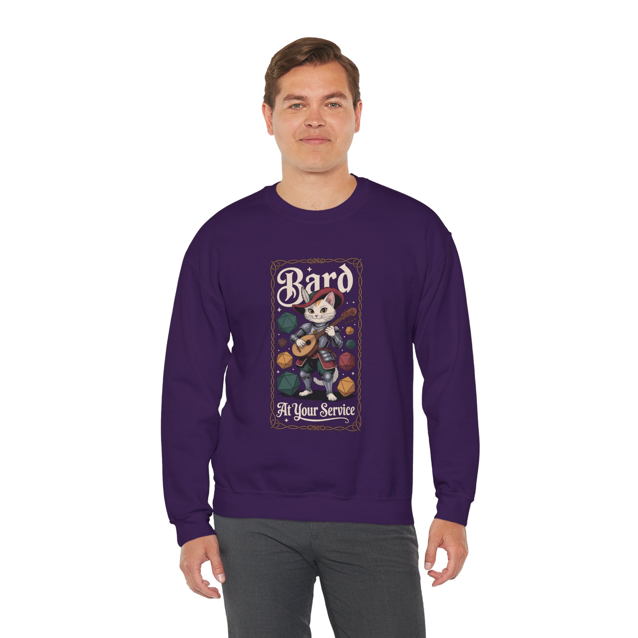 Bard Cat at Your Serivece D&D Sweatshirt | Cat Lover RPG Gift