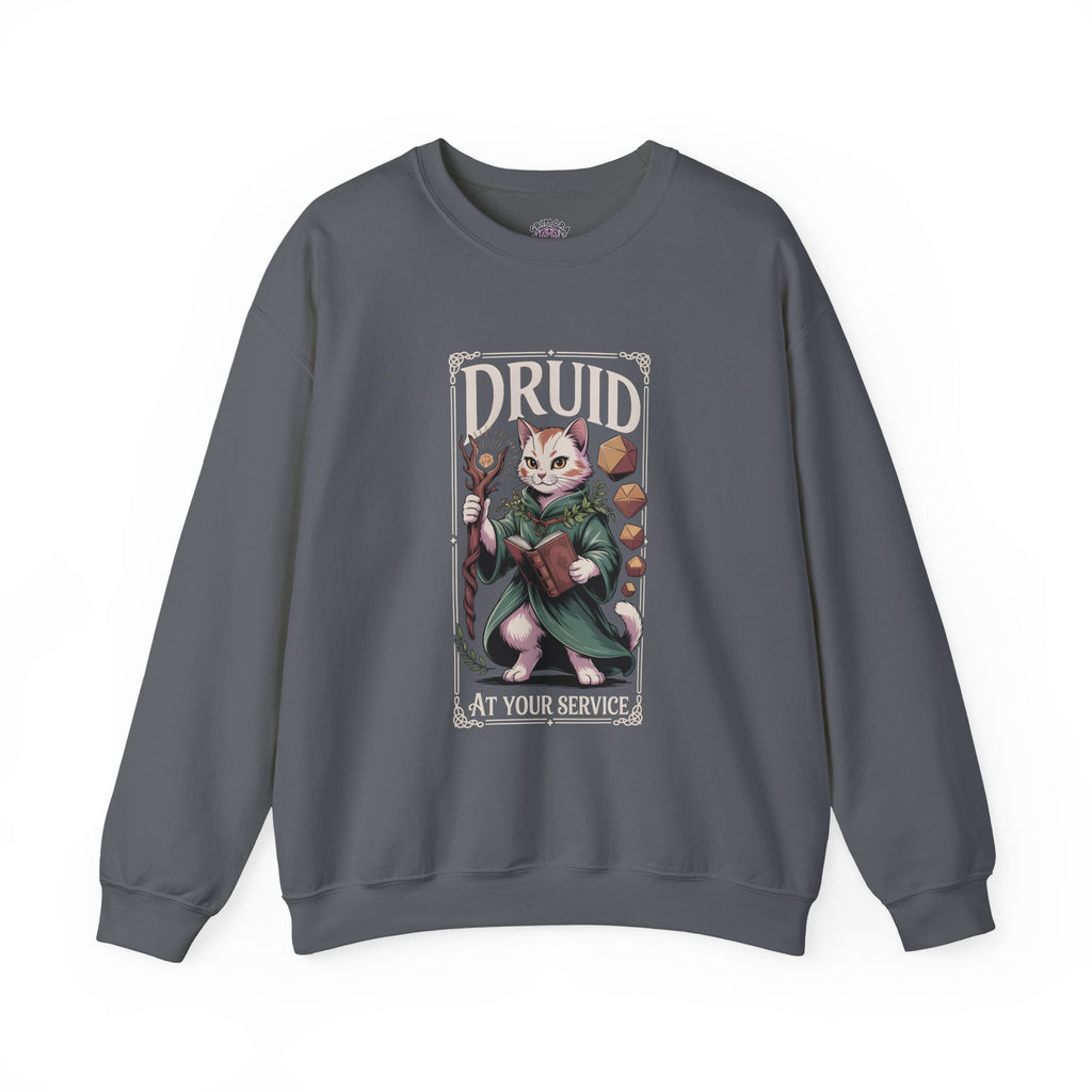 Druid Cat at Your Serivece D&D Sweatshirt | Cat Lover RPG Gift