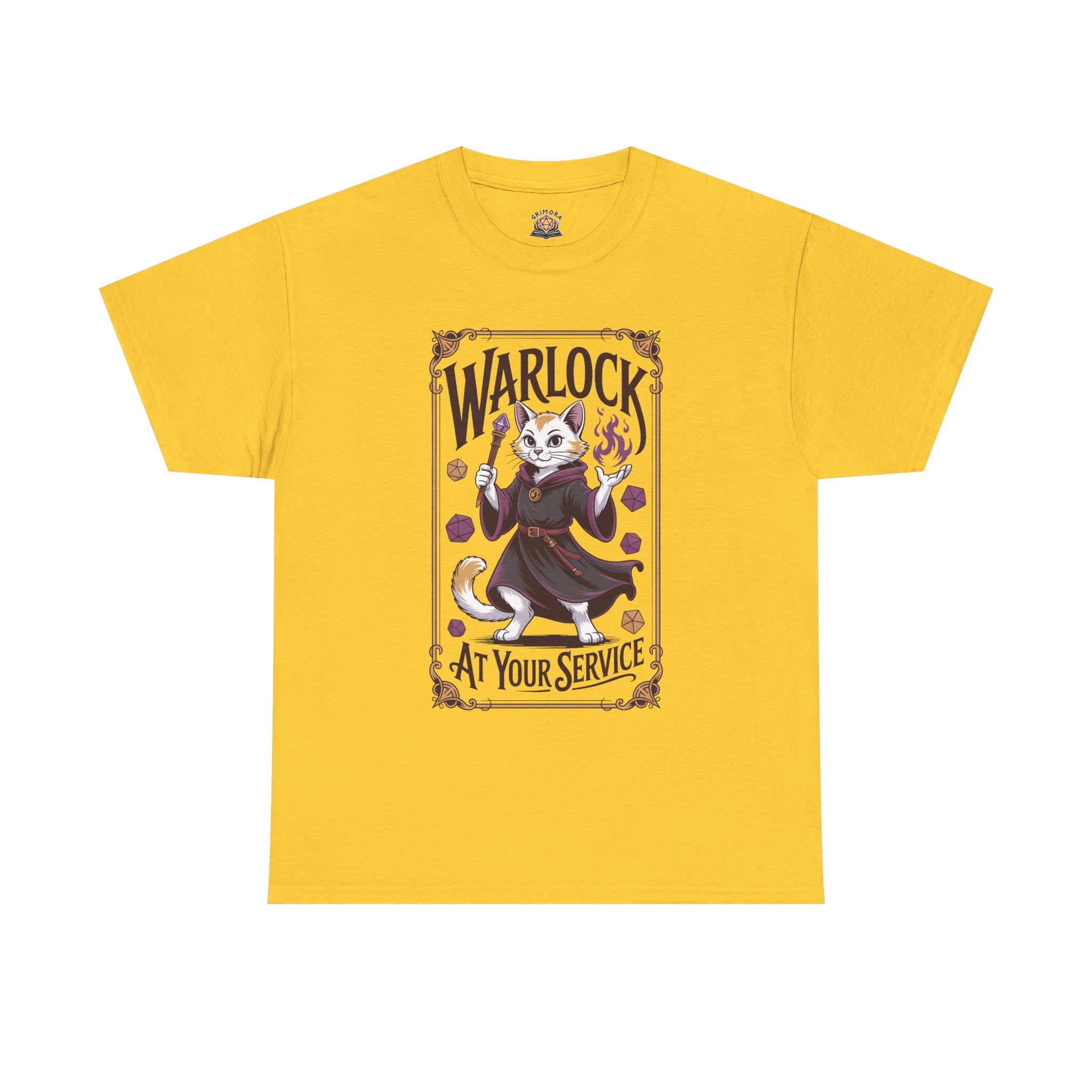 Warlock Cat at Your Serivece D&D T-shirt | Cat Lover RPG Gift