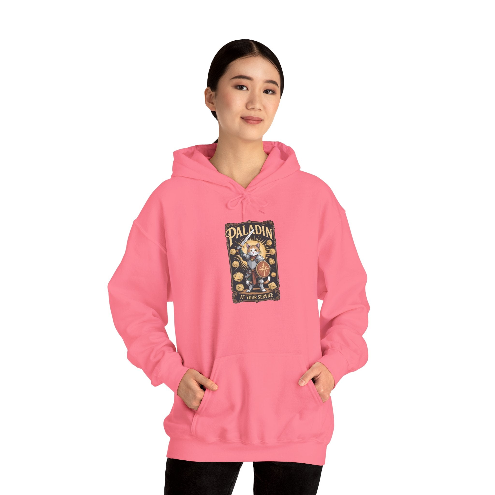 Paladin Cat at Your Service D&D Hoodie | Cat Lover RPG Gift