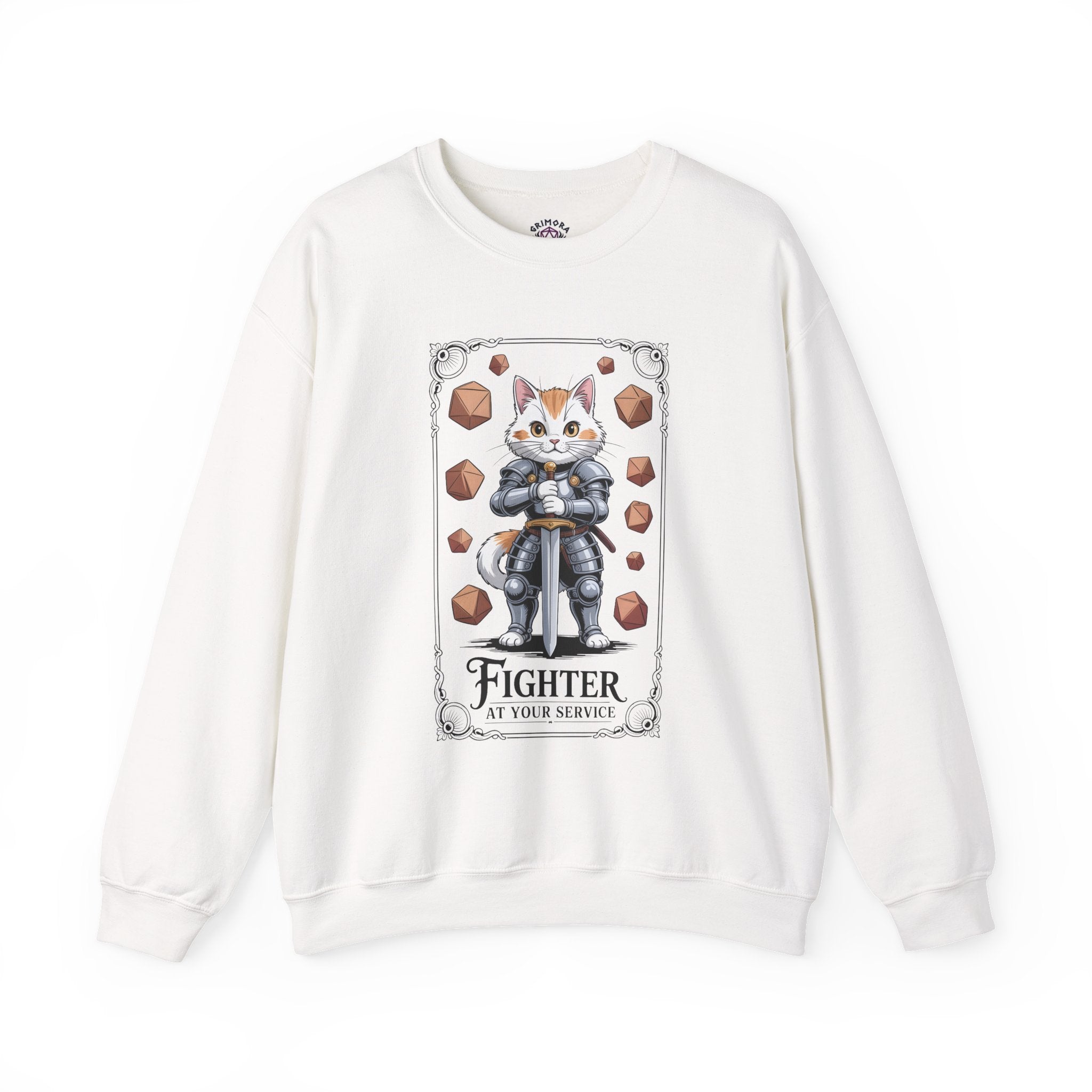 Fighter Cat at Your Service D&D Sweatshirt | Cat Lover RPG Gift