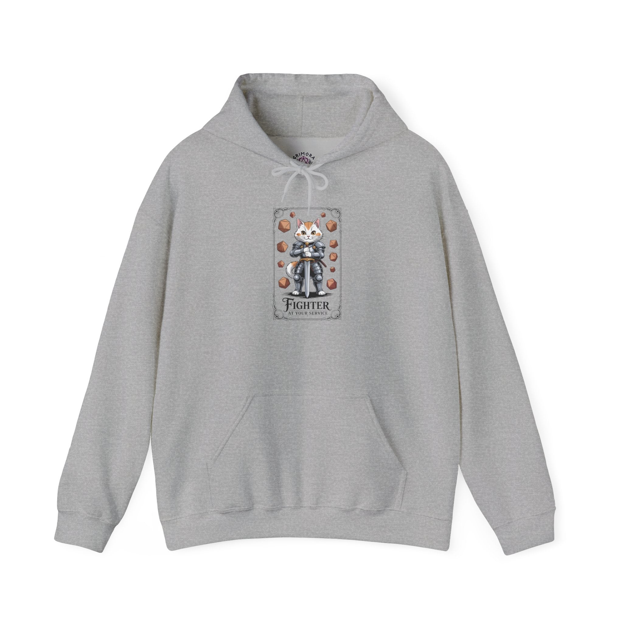 Fighter Cat at Your Service D&D Hoodie | Cat Lover RPG Gift