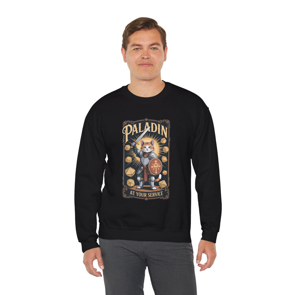 Paladin Cat at Your Service D&D Sweatshirt | Cat Lover RPG Gift