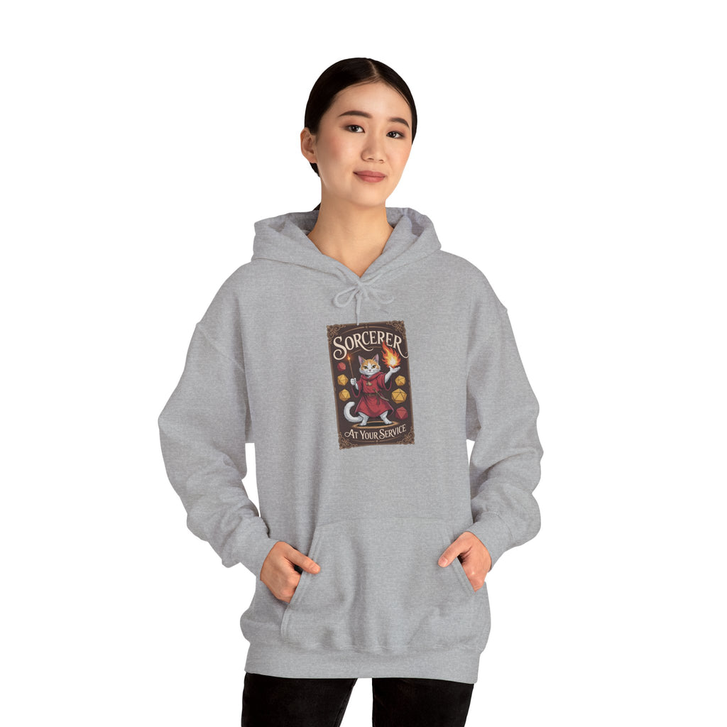 Sorcerer Cat at Your Service D&D Hoodie | Cat Lover RPG Gift