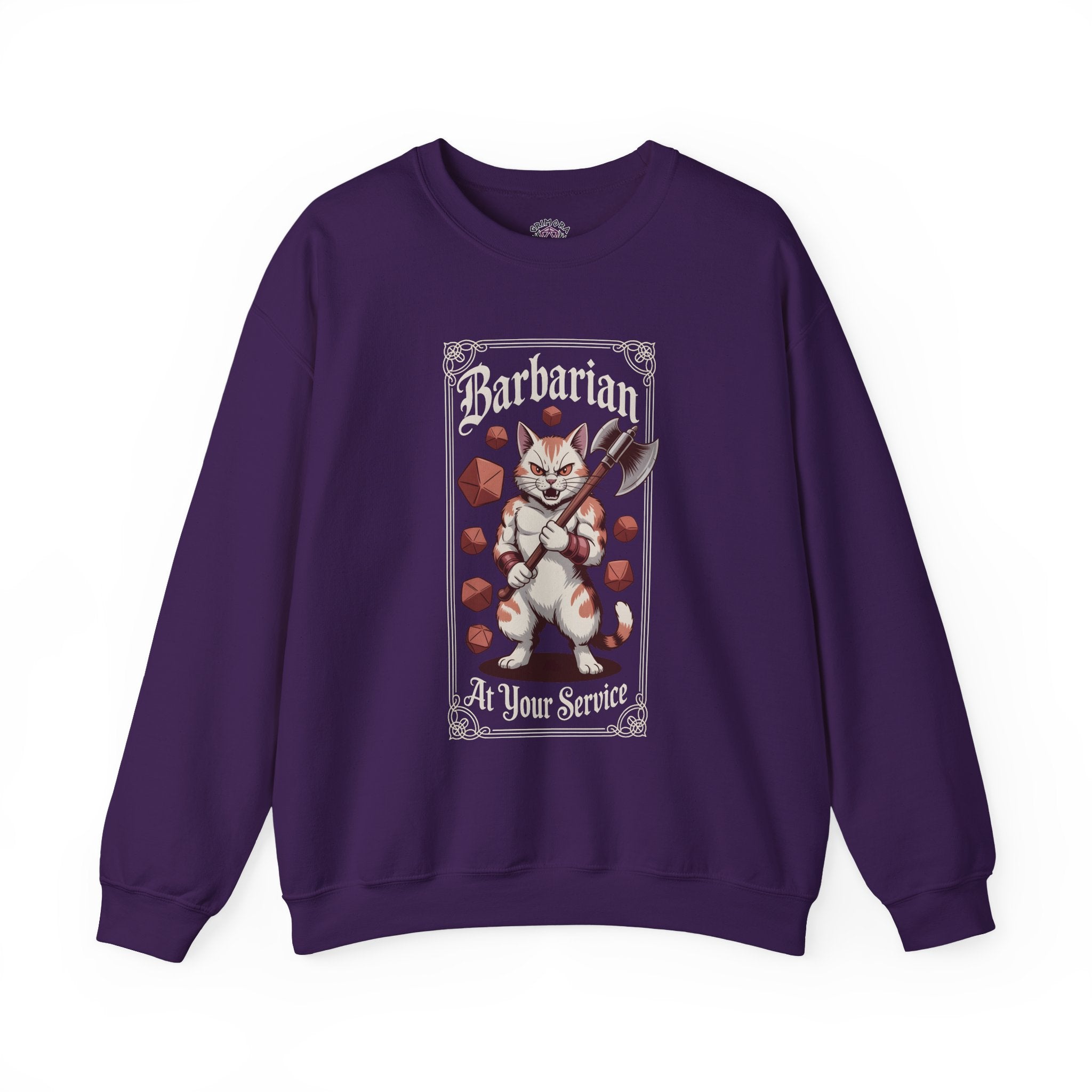 Barbarian Cat at Your Serivece D&D Sweatshirt | Cat Lover RPG Gift