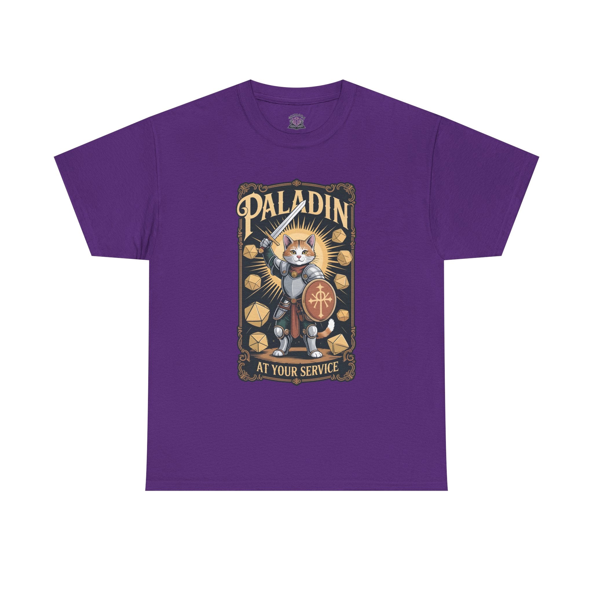 Paladin Cat at Your Service D&D T-shirt | Cat Lover RPG Gift