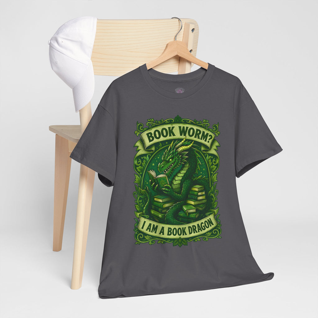 Book Worm? I Am a Book Dragon, Fantasy Reader T-shirt