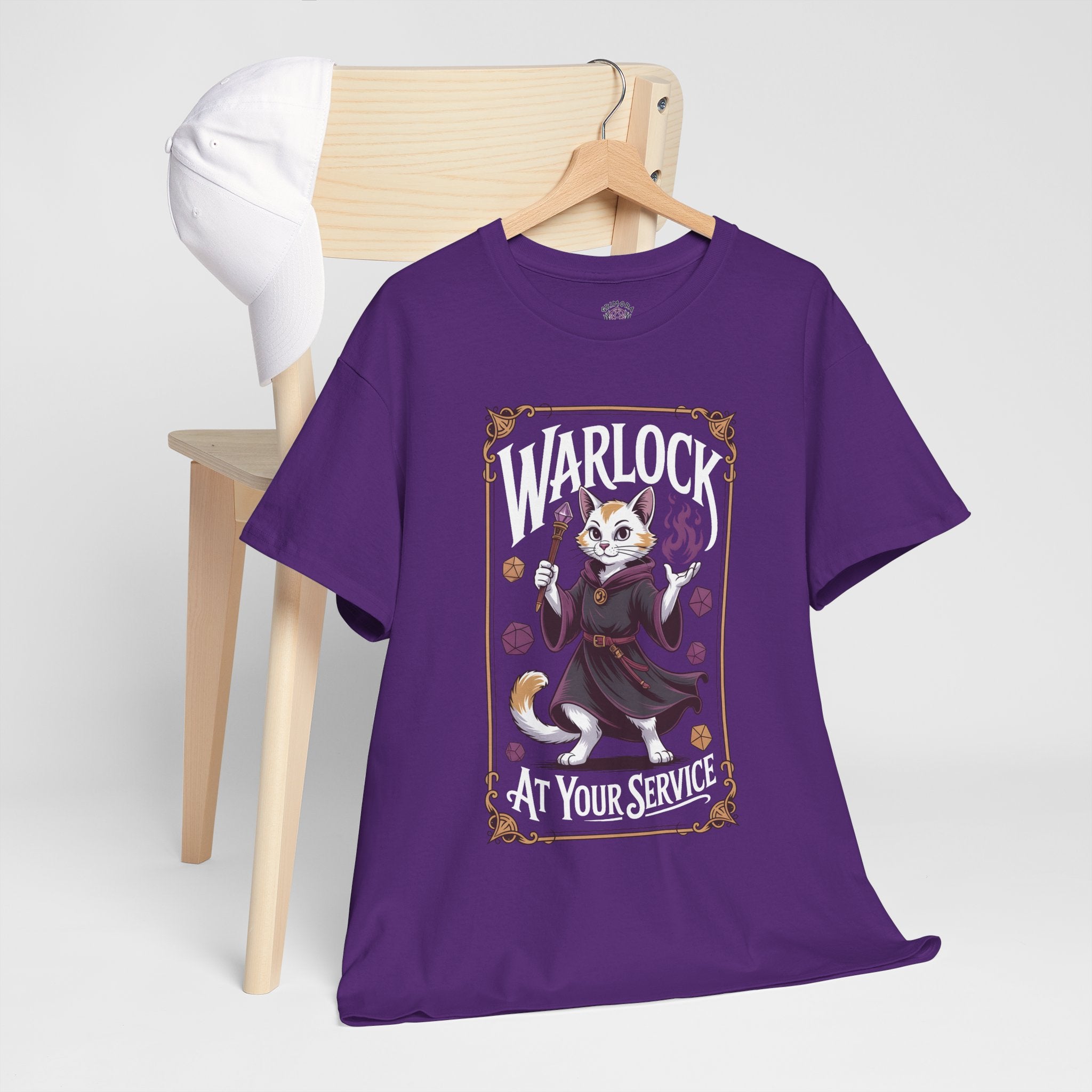Warlock Cat at Your Serivece D&D T-shirt | Cat Lover RPG Gift