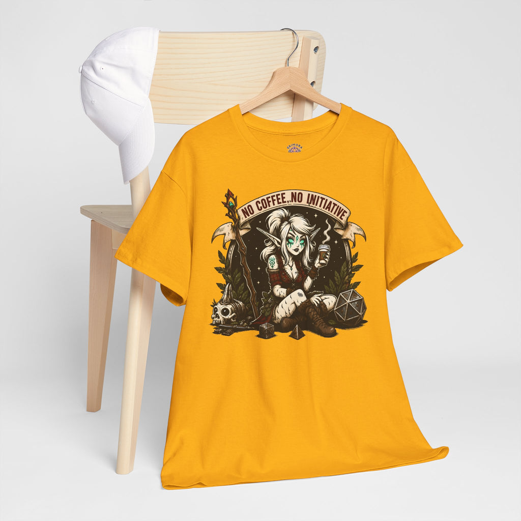 No Coffee, No Initiative | Fantasy RPG T-shirt