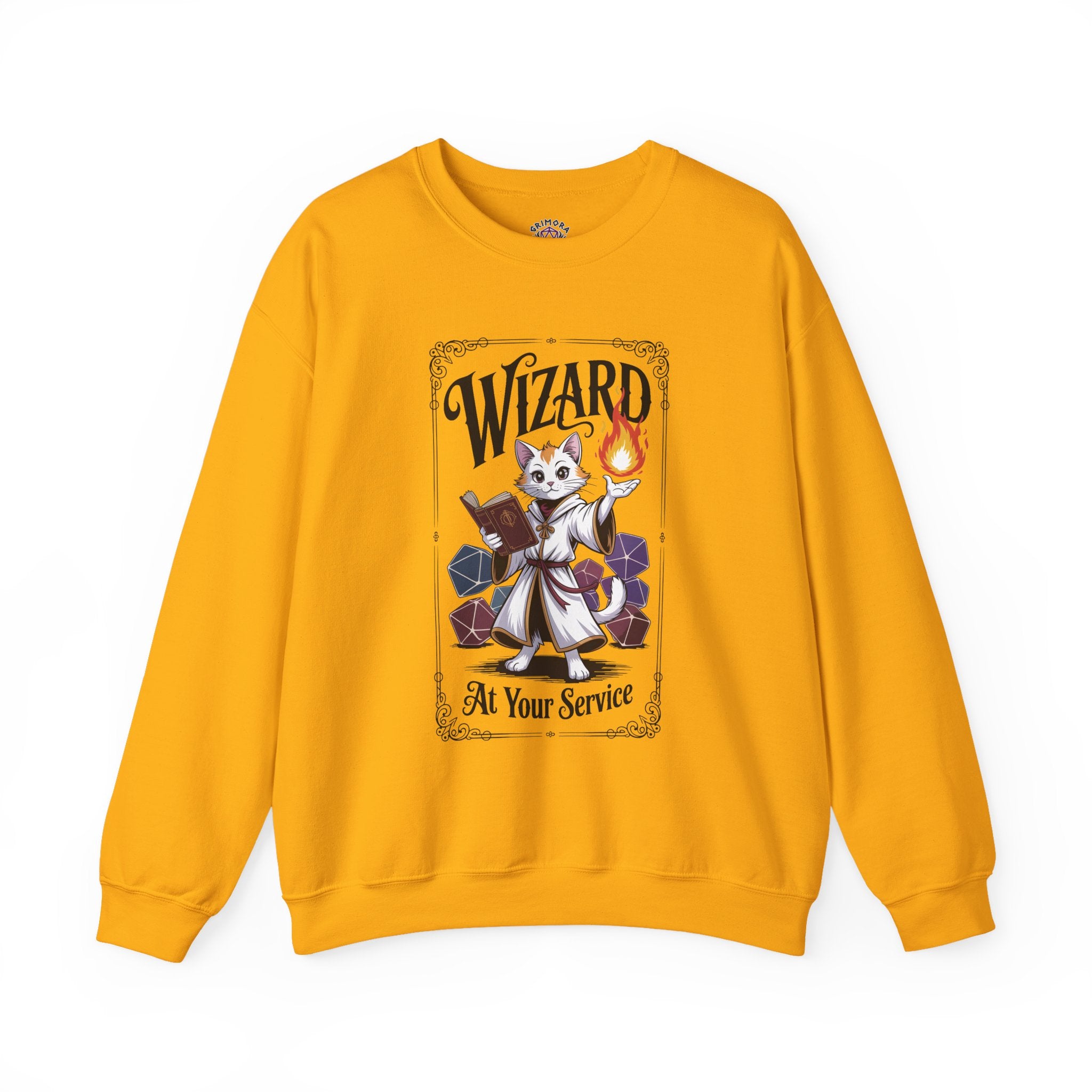 Wizard Cat at Your Serivece D&D Sweatshirt | Cat Lover RPG Gift