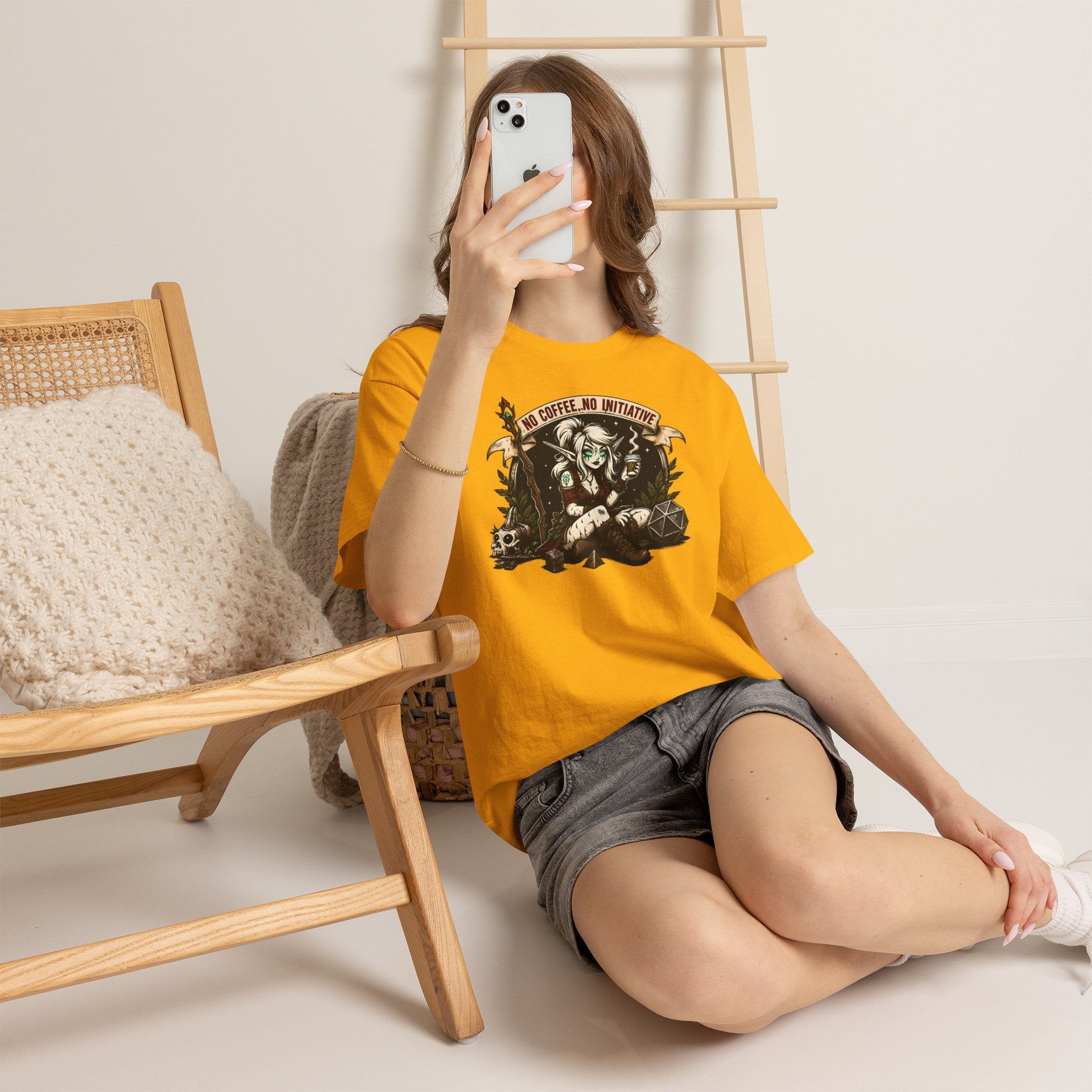 No Coffee, No Initiative | Fantasy RPG T-shirt