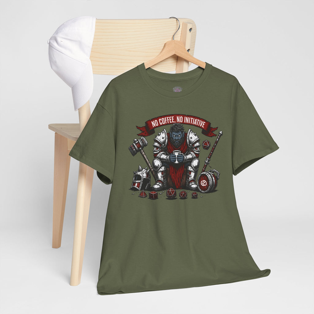 No Coffee, No Initiative | Fantasy RPG T-shirt