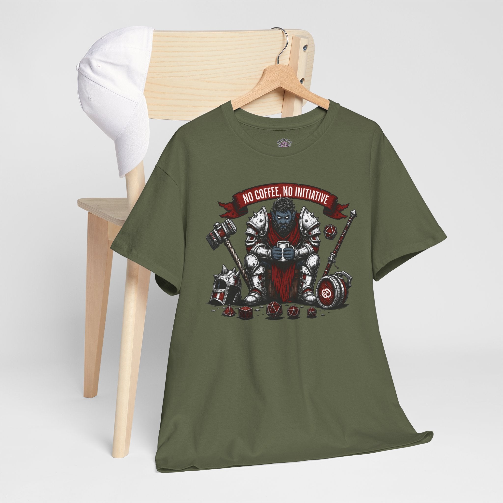 No Coffee, No Initiative | Fantasy RPG T-shirt
