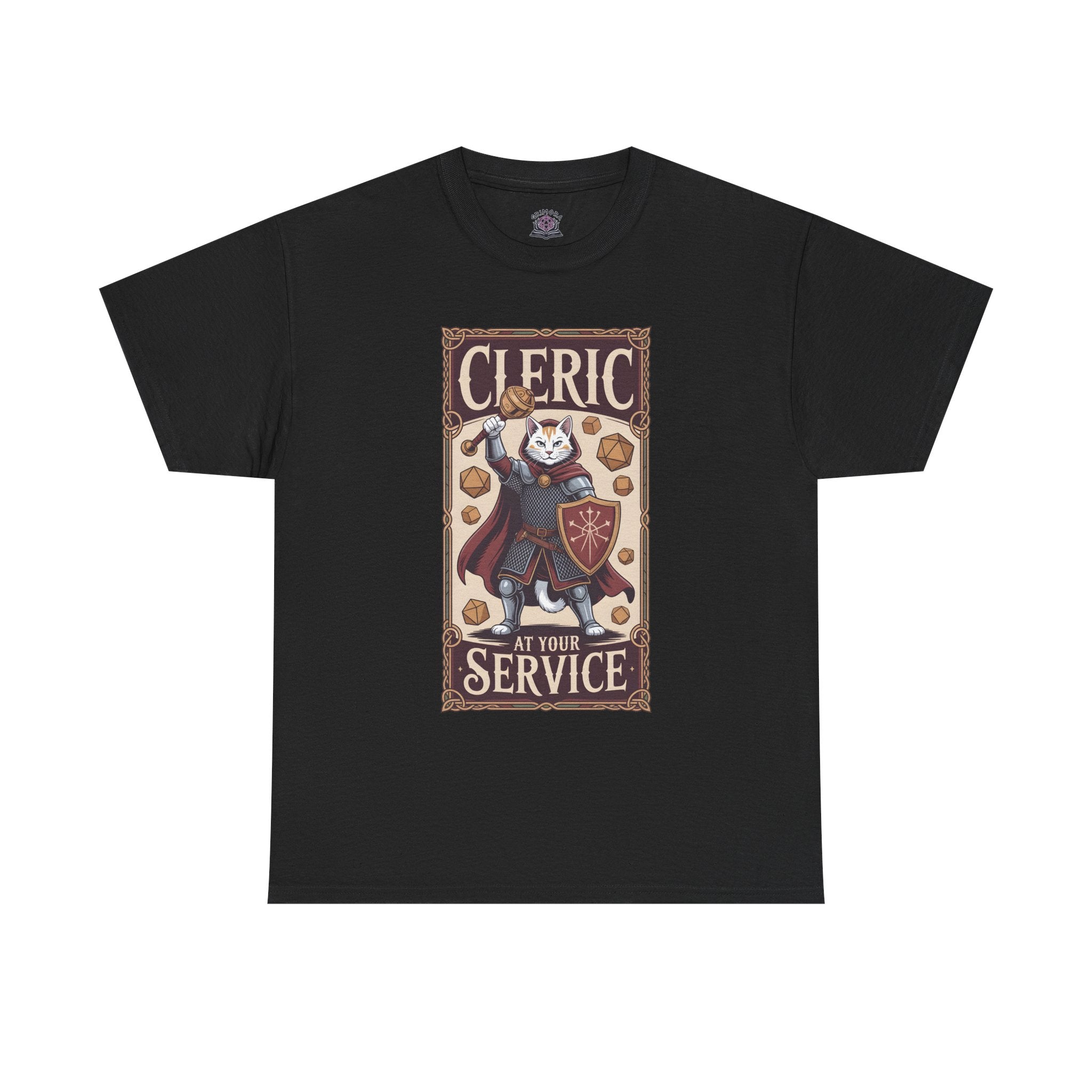 Cleric Cat at Your Service D&D T-shirt | Cat Lover RPG Gift