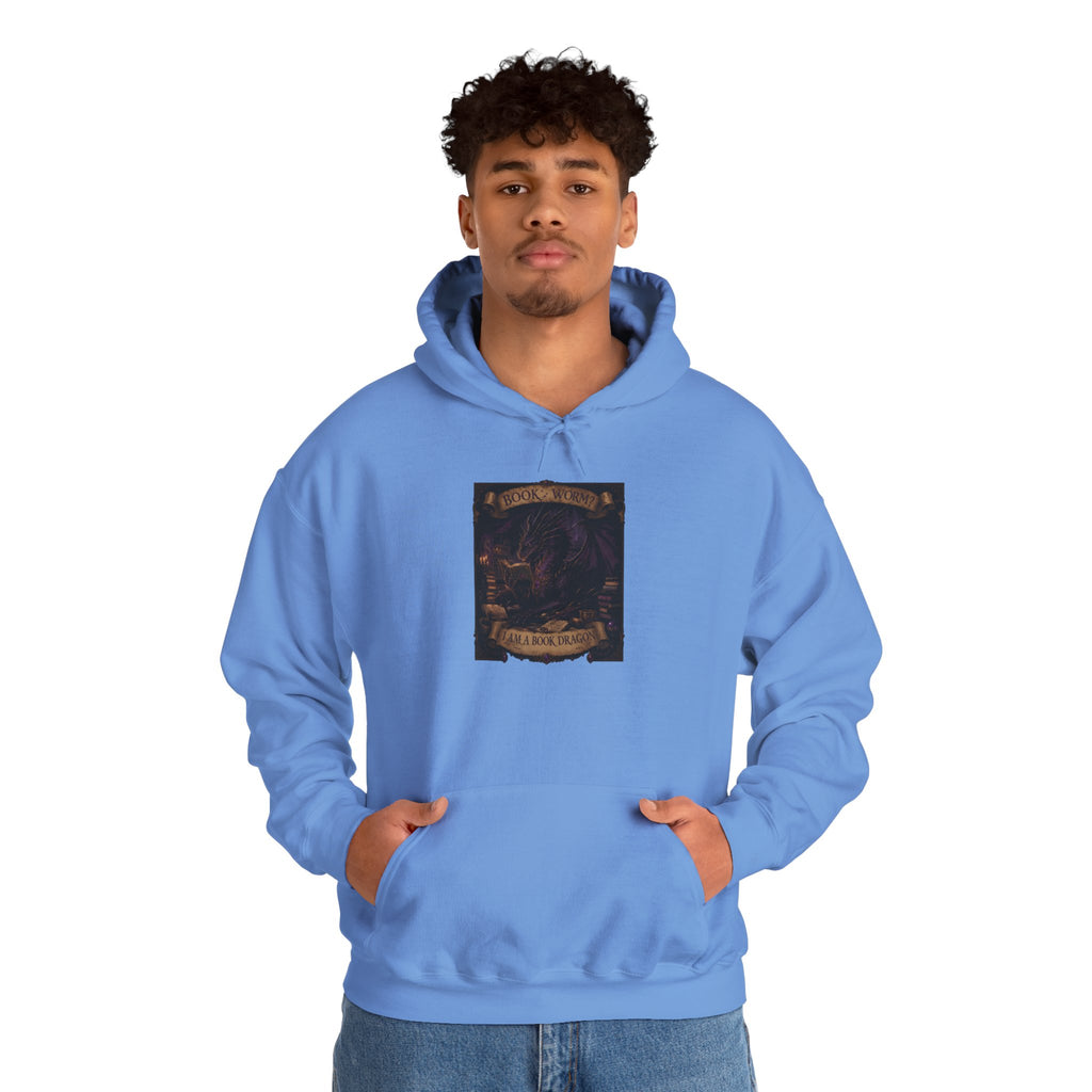 Book Worm? I Am a Book Dragon, Fantasy Reader Hoodie