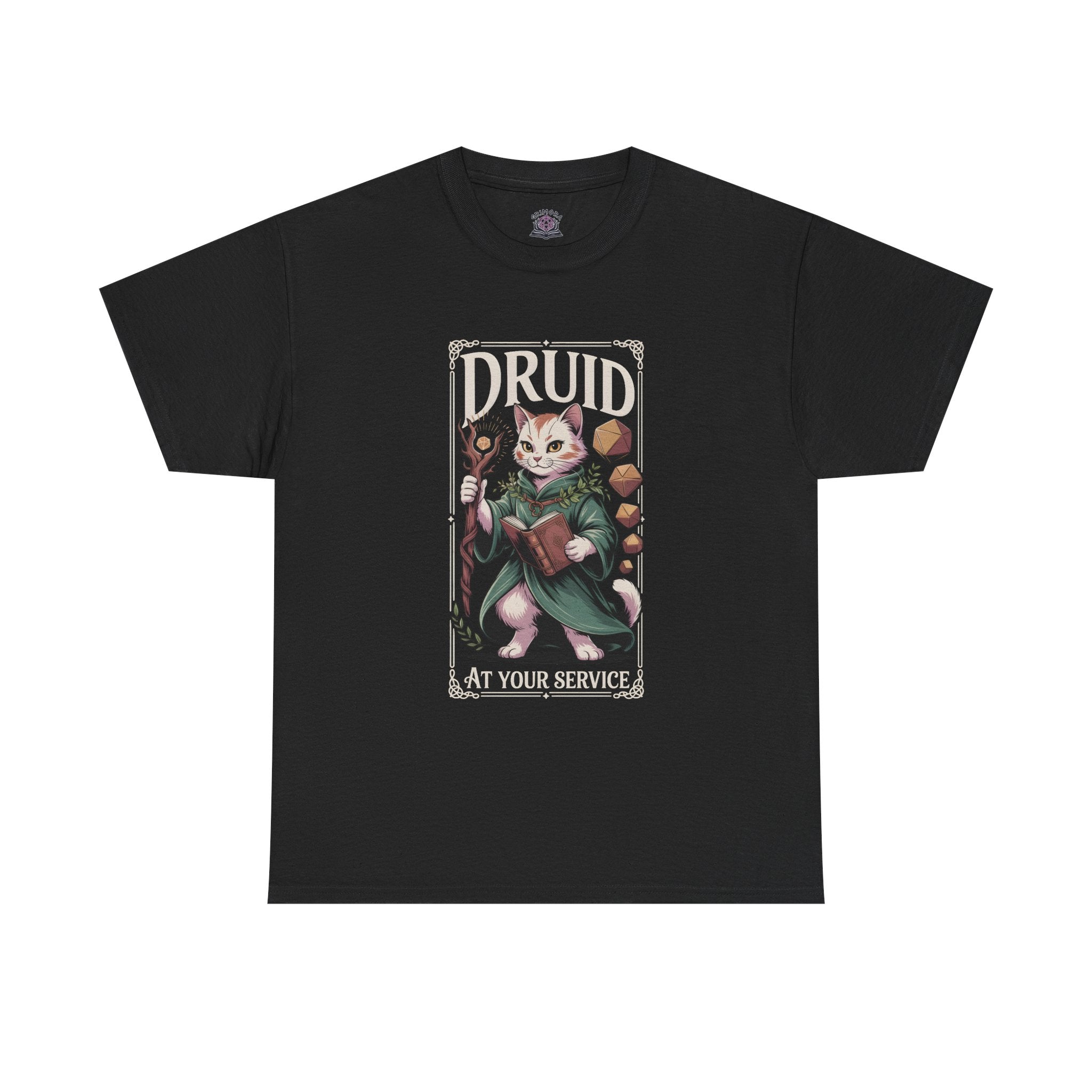 Druid Cat at Your Serivece D&D T-shirt | Cat Lover RPG Gift