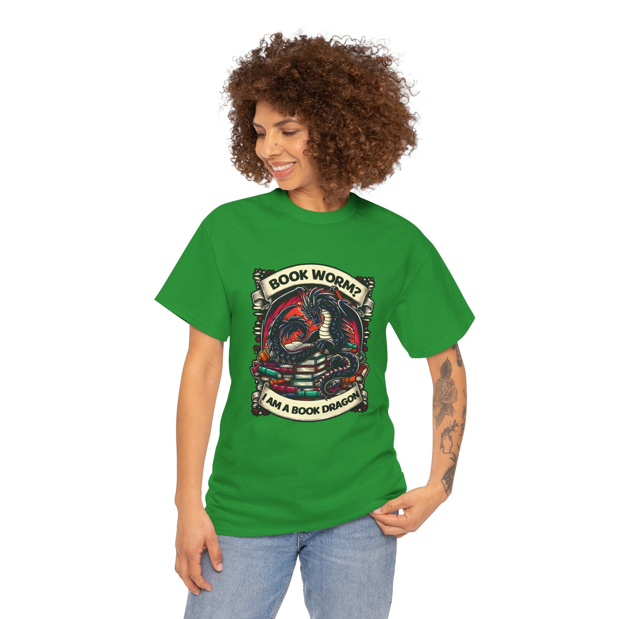Book Worm? I Am a Book Dragon, Fantasy Reader T-shirt