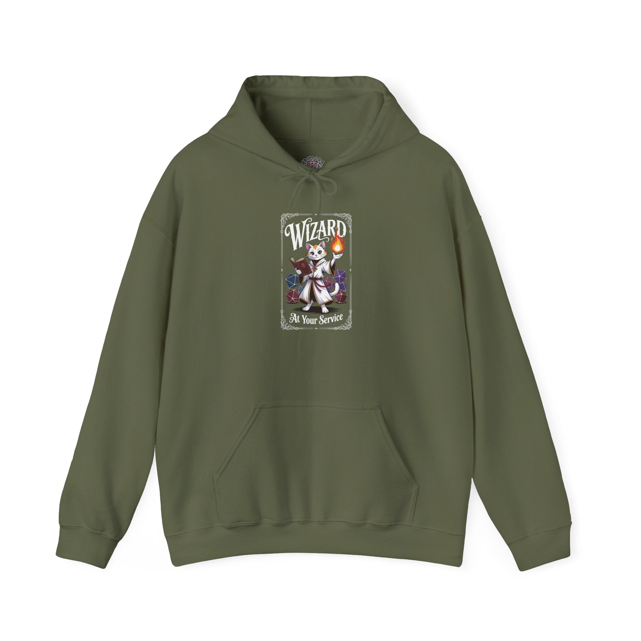 Wizard Cat at Your Serivece D&D Hoodie | Cat Lover RPG Gift
