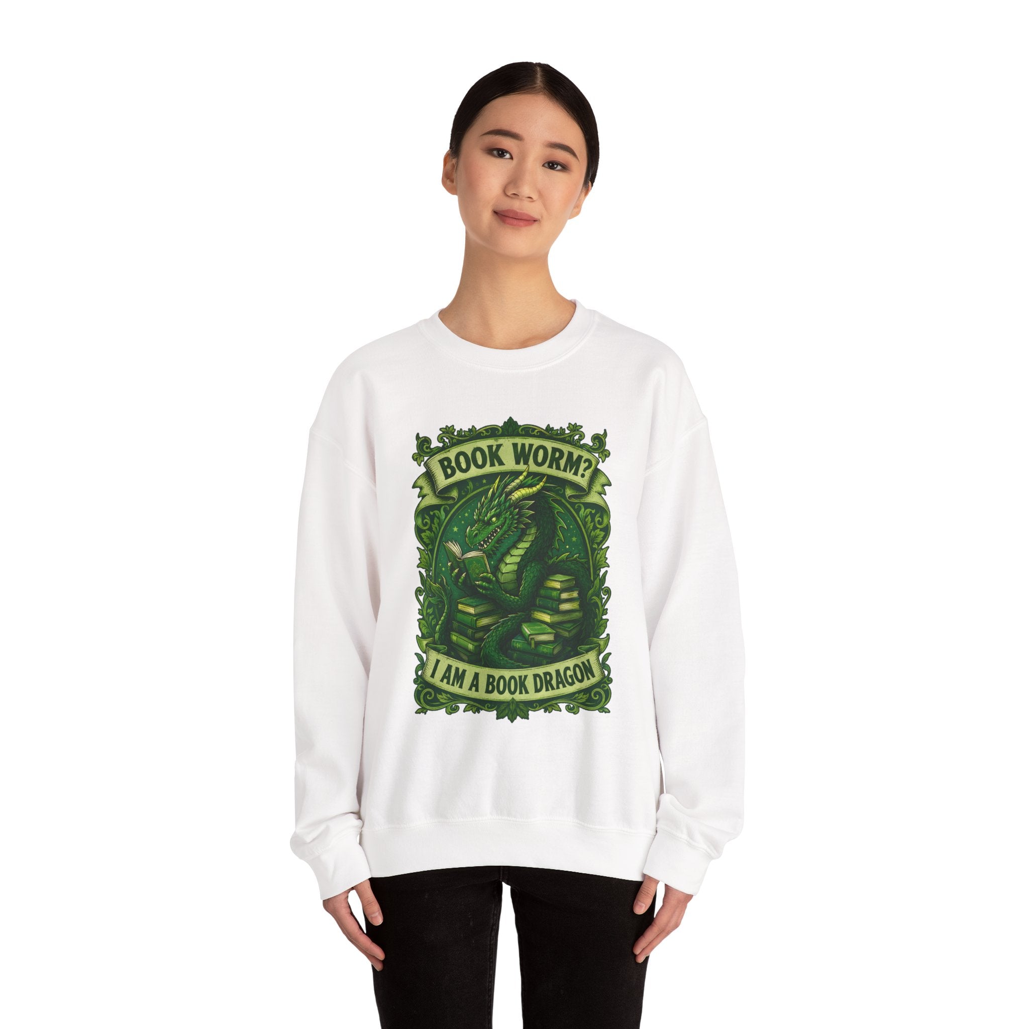 Book Worm? I Am a Book Dragon, Fantasy Reader Sweatshirt