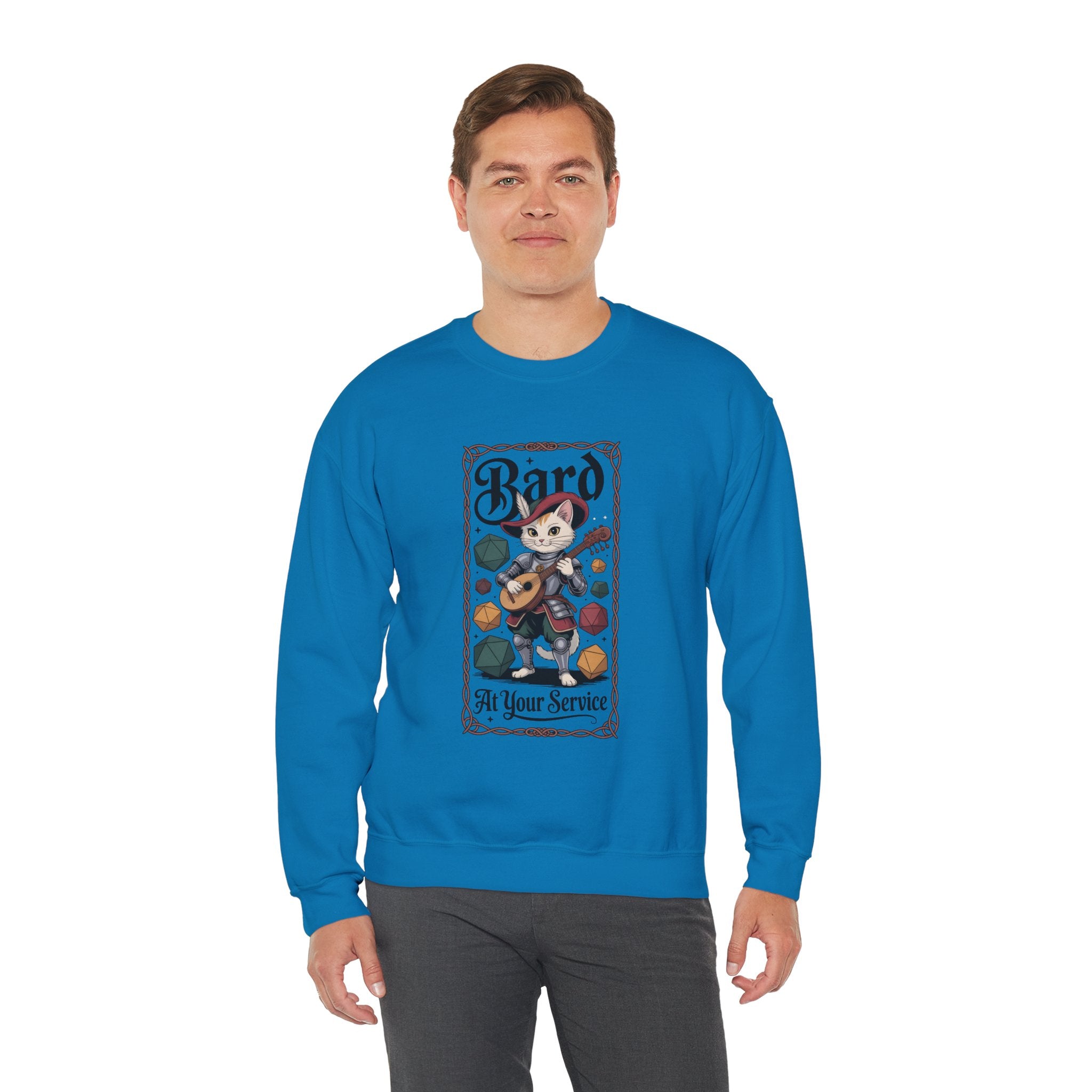 Bard Cat at Your Serivece D&D Sweatshirt | Cat Lover RPG Gift