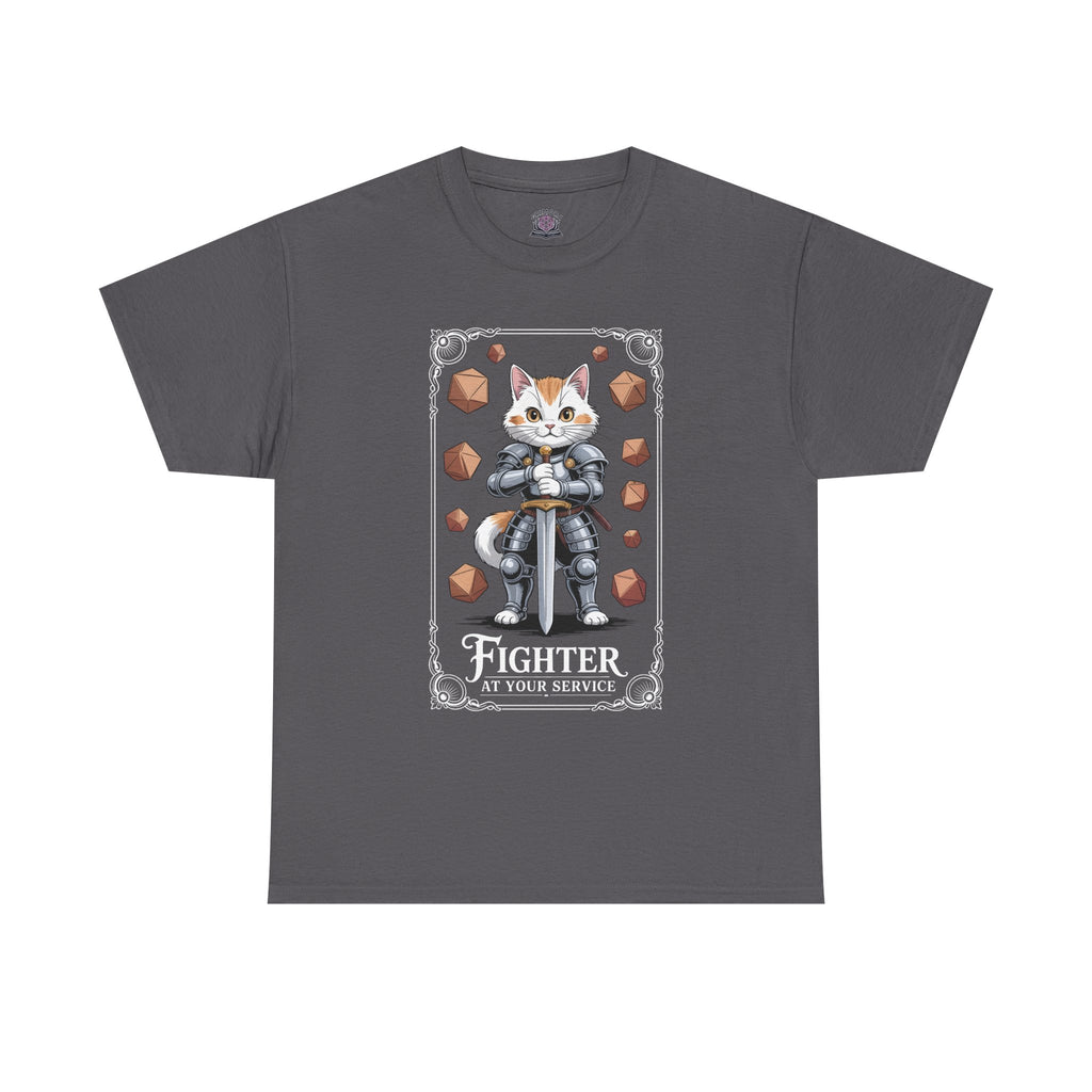 Fighter Cat at Your Service D&D T-shirt | Cat Lover RPG Gift