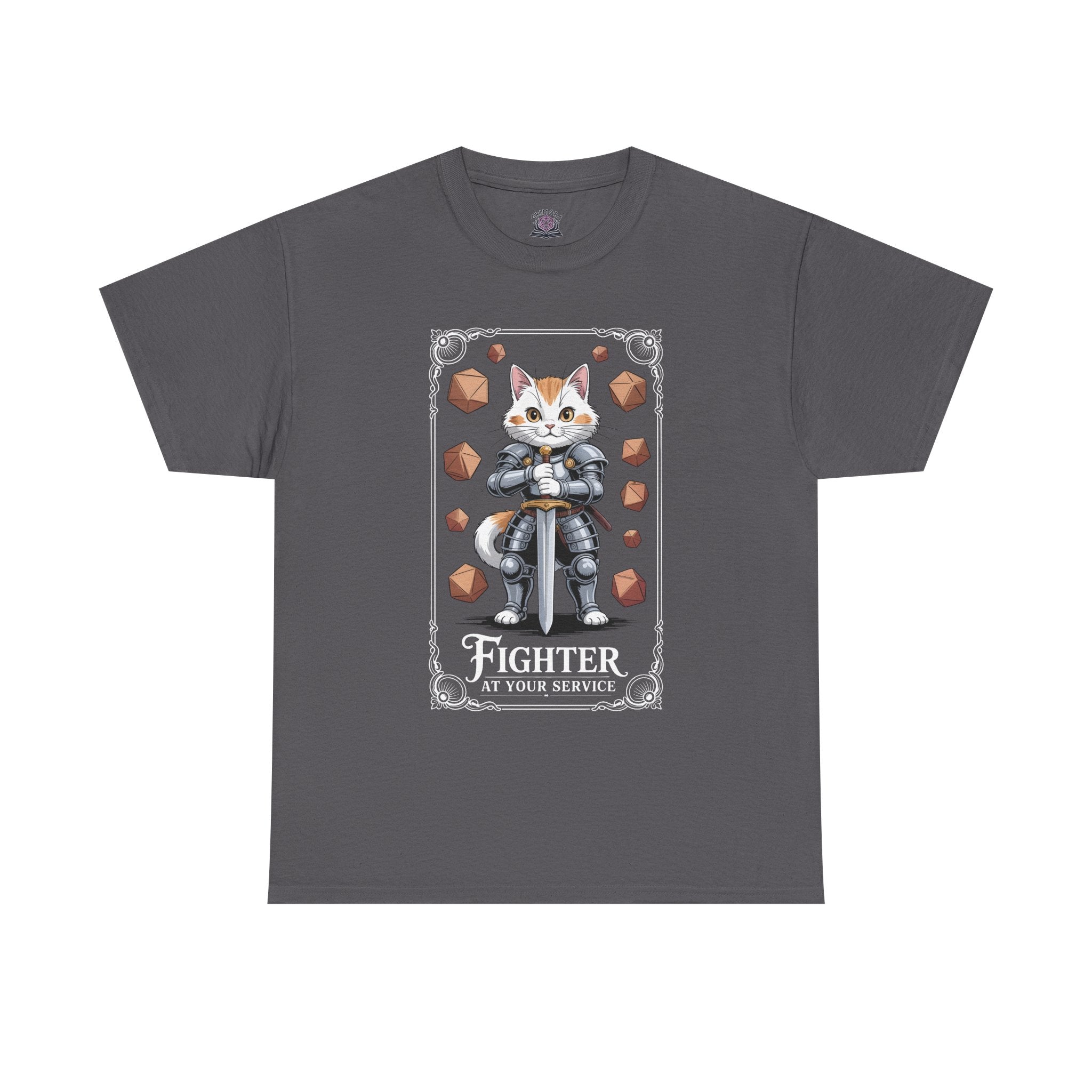 Fighter Cat at Your Service D&D T-shirt | Cat Lover RPG Gift