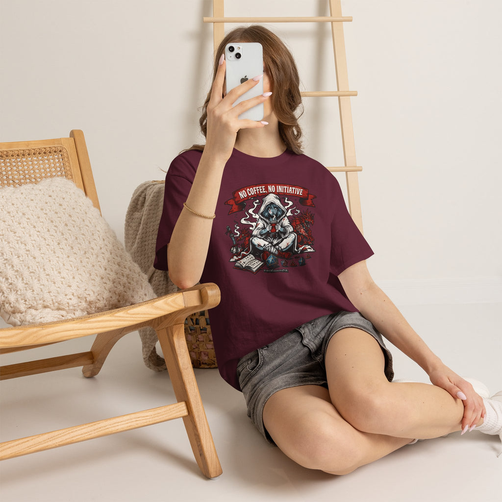 No Coffee, No Initiative | Fantasy RPG T-shirt