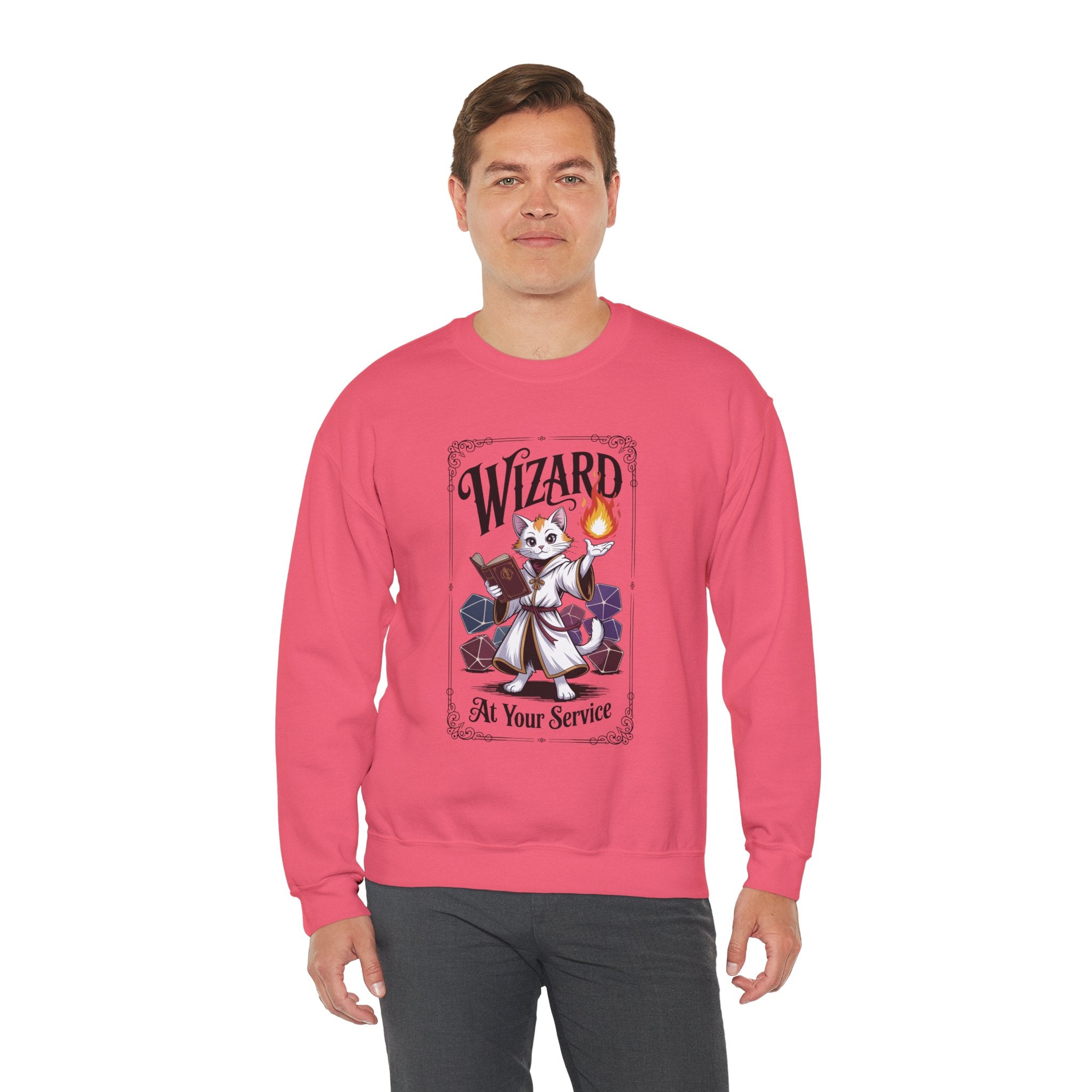 Wizard Cat at Your Serivece D&D Sweatshirt | Cat Lover RPG Gift