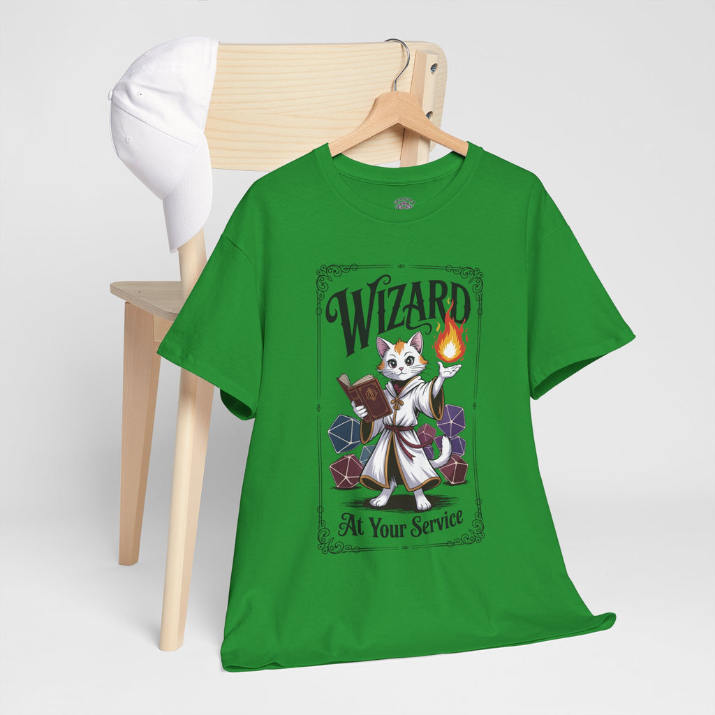 Wizard Cat at Your Serivece D&D T-shirt | Cat Lover RPG Gift
