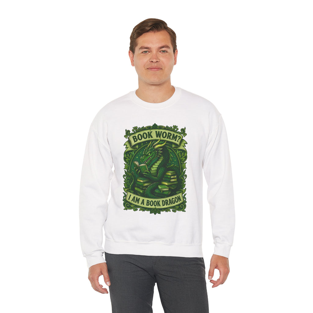 Book Worm? I Am a Book Dragon, Fantasy Reader Sweatshirt