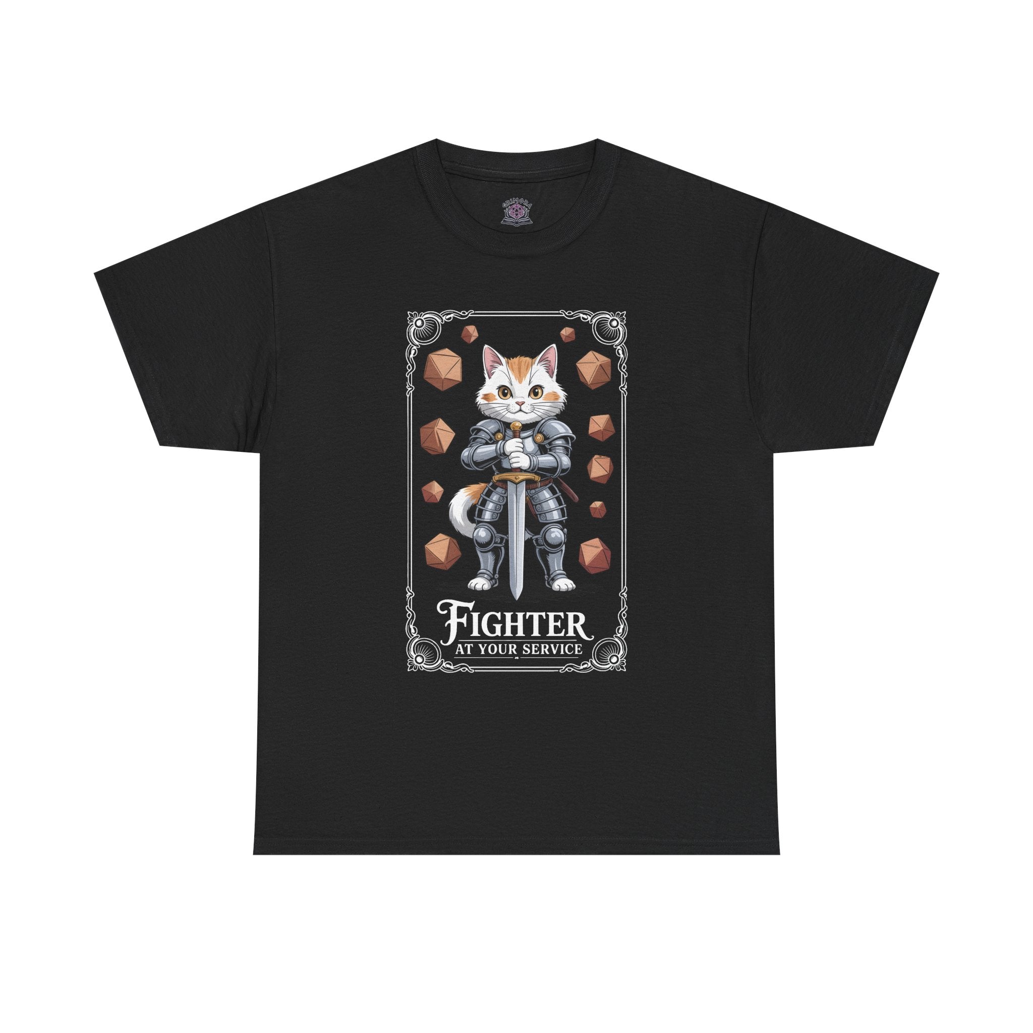 Fighter Cat at Your Service D&D T-shirt | Cat Lover RPG Gift