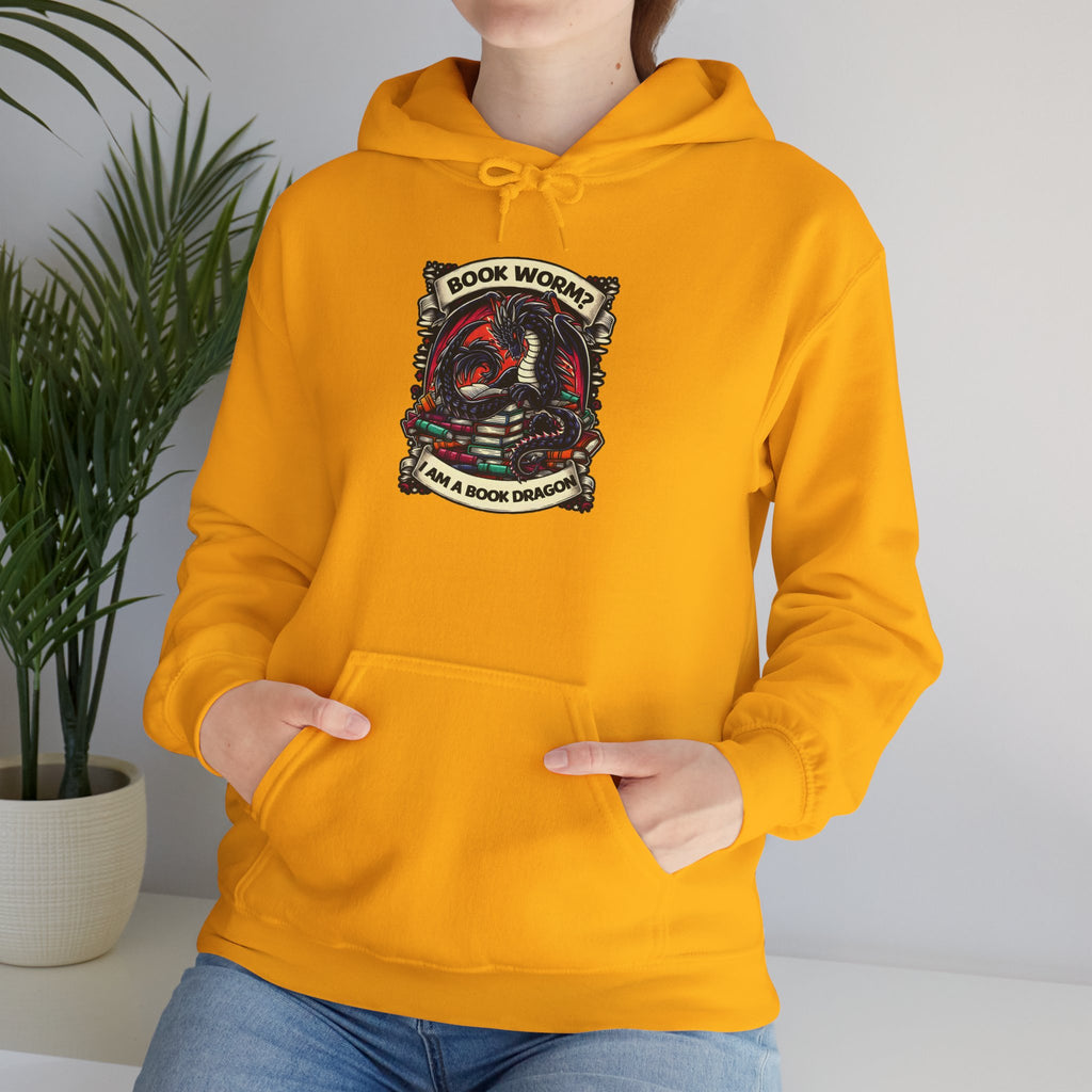 Book Worm? I Am a Book Dragon, Fantasy Reader Hoodie