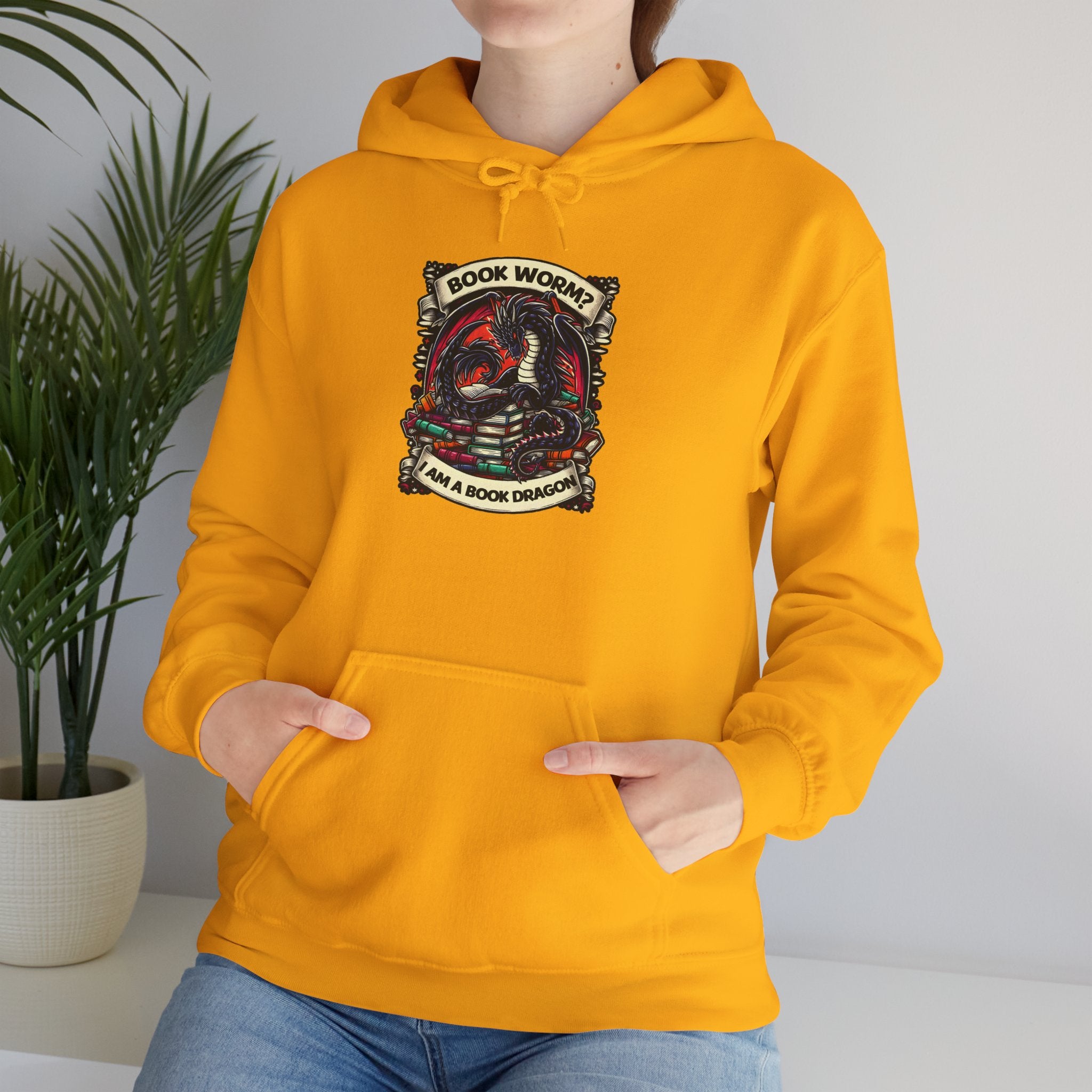 Book Worm? I Am a Book Dragon, Fantasy Reader Hoodie