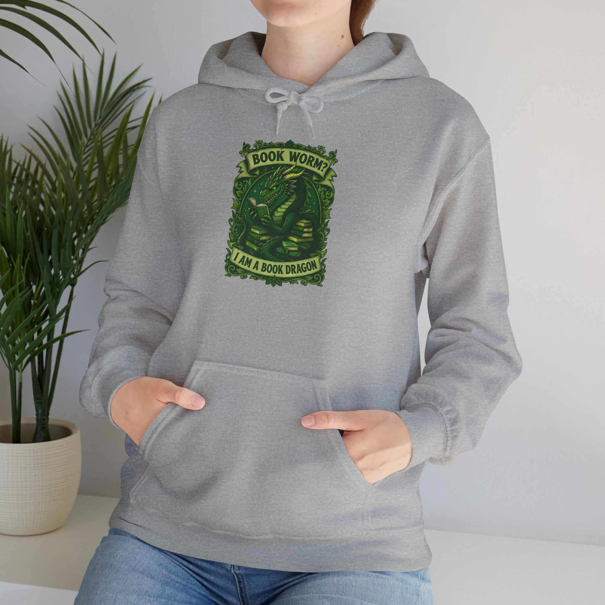 Book Worm? I Am a Book Dragon, Fantasy Reader Hoodie