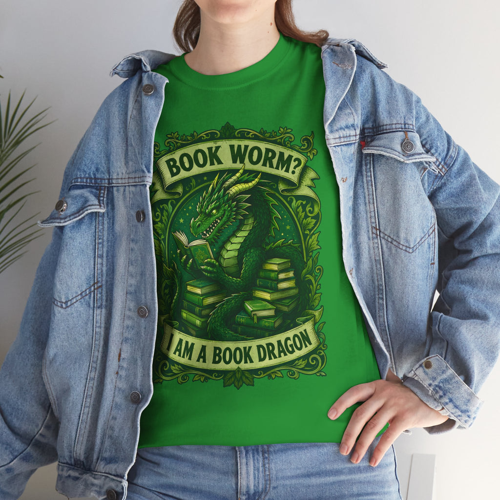 Book Worm? I Am a Book Dragon, Fantasy Reader T-shirt