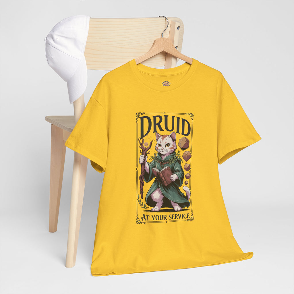 Druid Cat at Your Serivece D&D T-shirt | Cat Lover RPG Gift