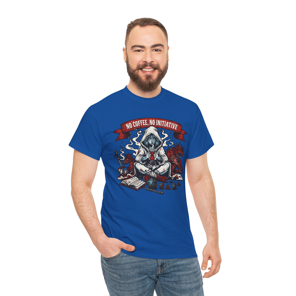 No Coffee, No Initiative | Fantasy RPG T-shirt
