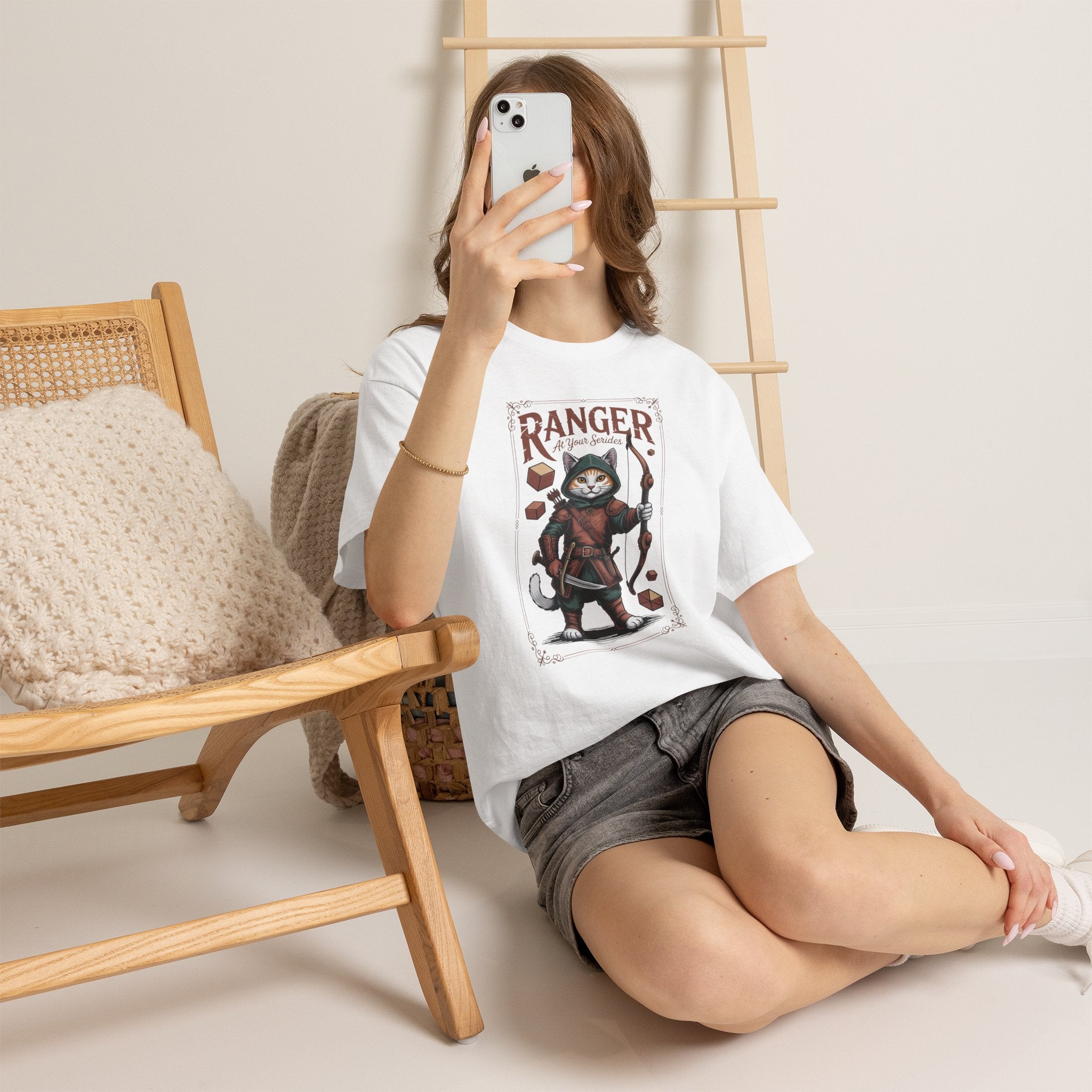 Ranger Cat at Your Serivece D&D T-shirt | Cat Lover RPG Gift