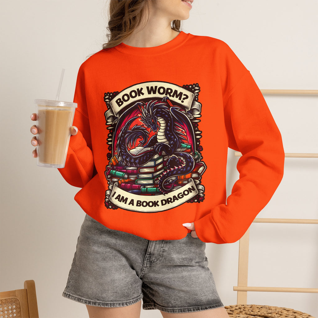 Book Worm? I Am a Book Dragon, Fantasy Reader Sweatshirt