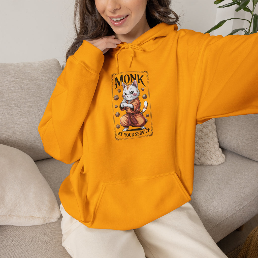 Monk Cat at Your Service D&D Hoodie | Cat Lover RPG Gift