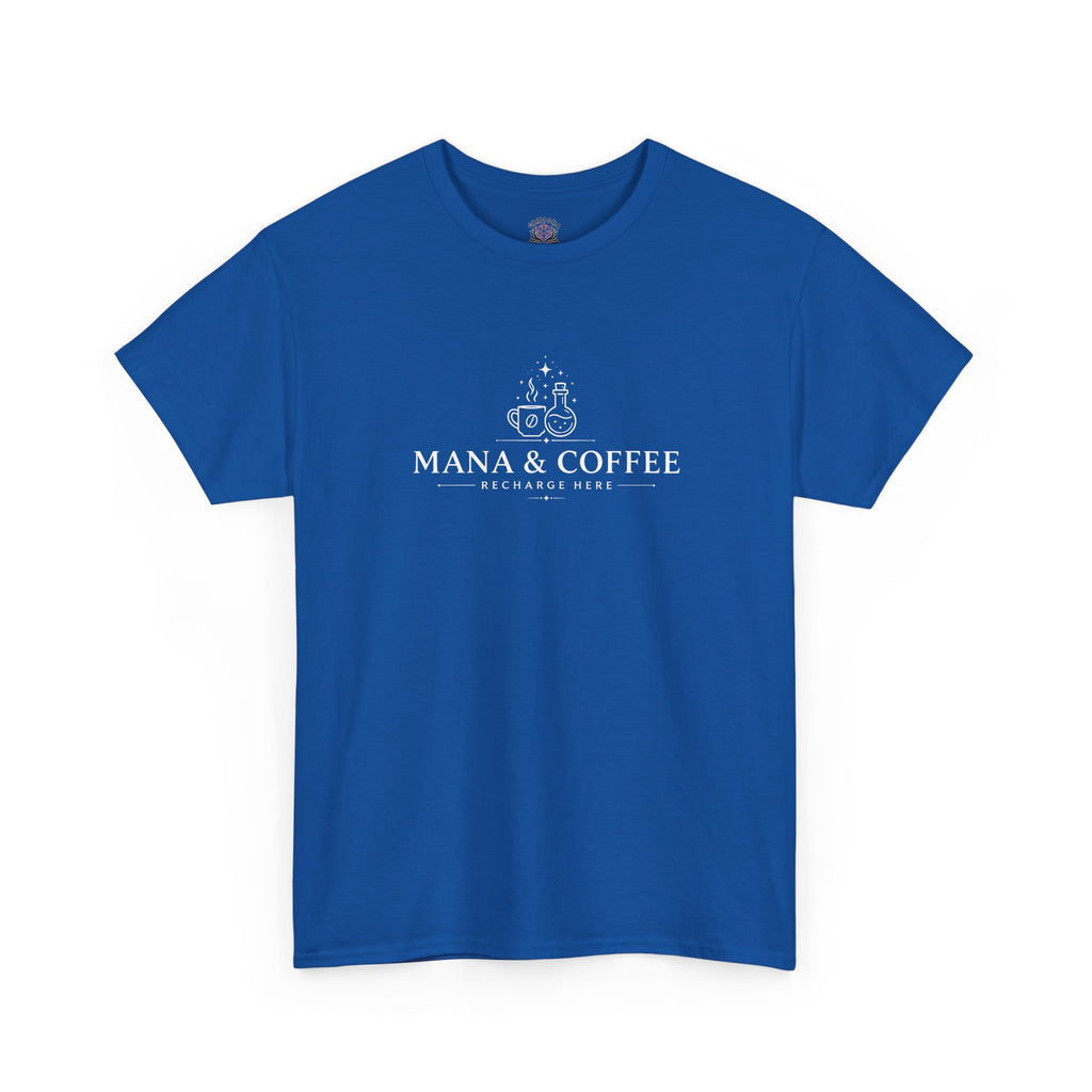Mana & Coffee – Recharge Here | Fantasy Coffee T-shirt | RPG Gamer T-shirt