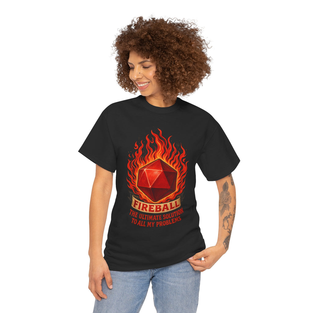 Fireball – The Ultimate Solution to All My Problems| Funny RPG T-shirt