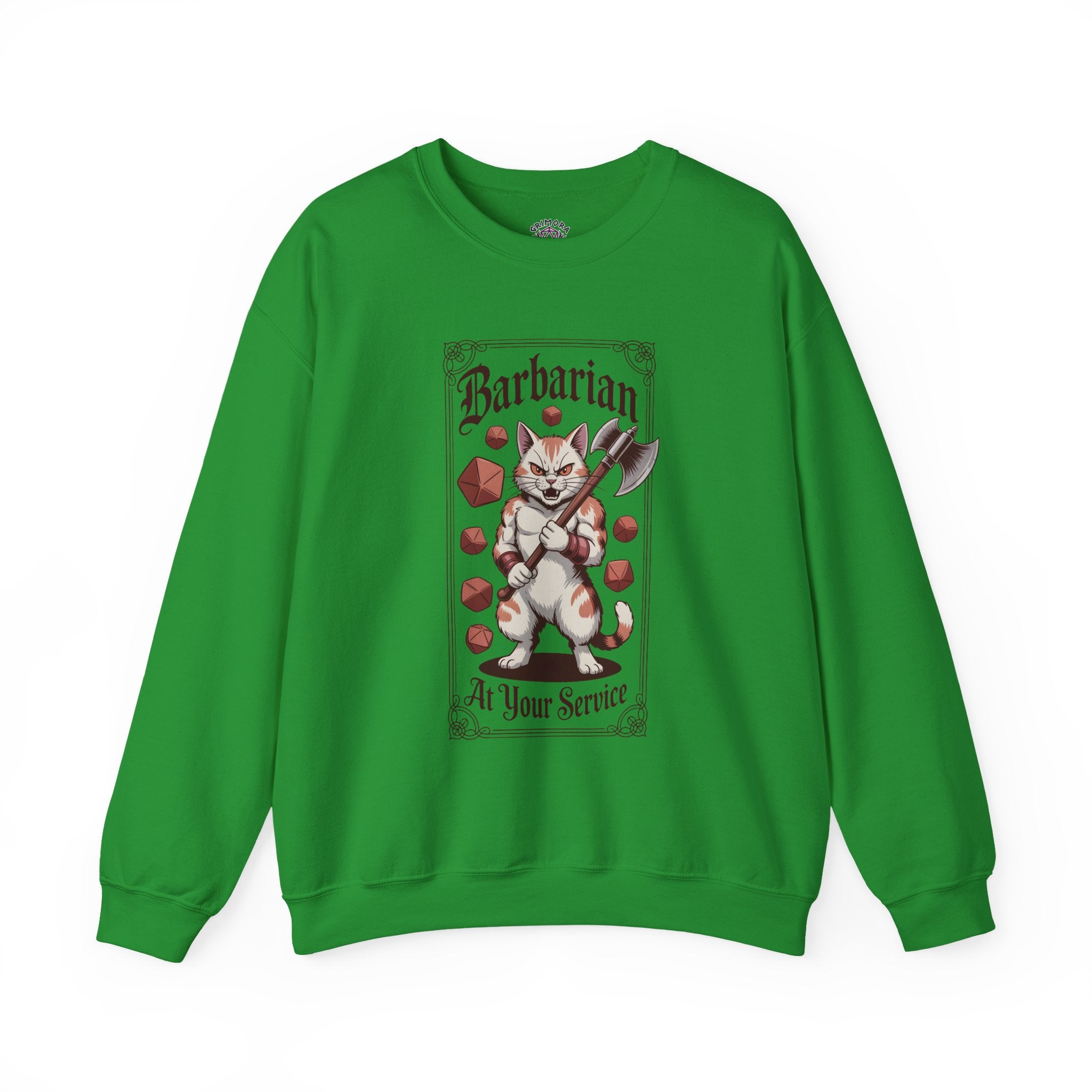 Barbarian Cat at Your Serivece D&D Sweatshirt | Cat Lover RPG Gift