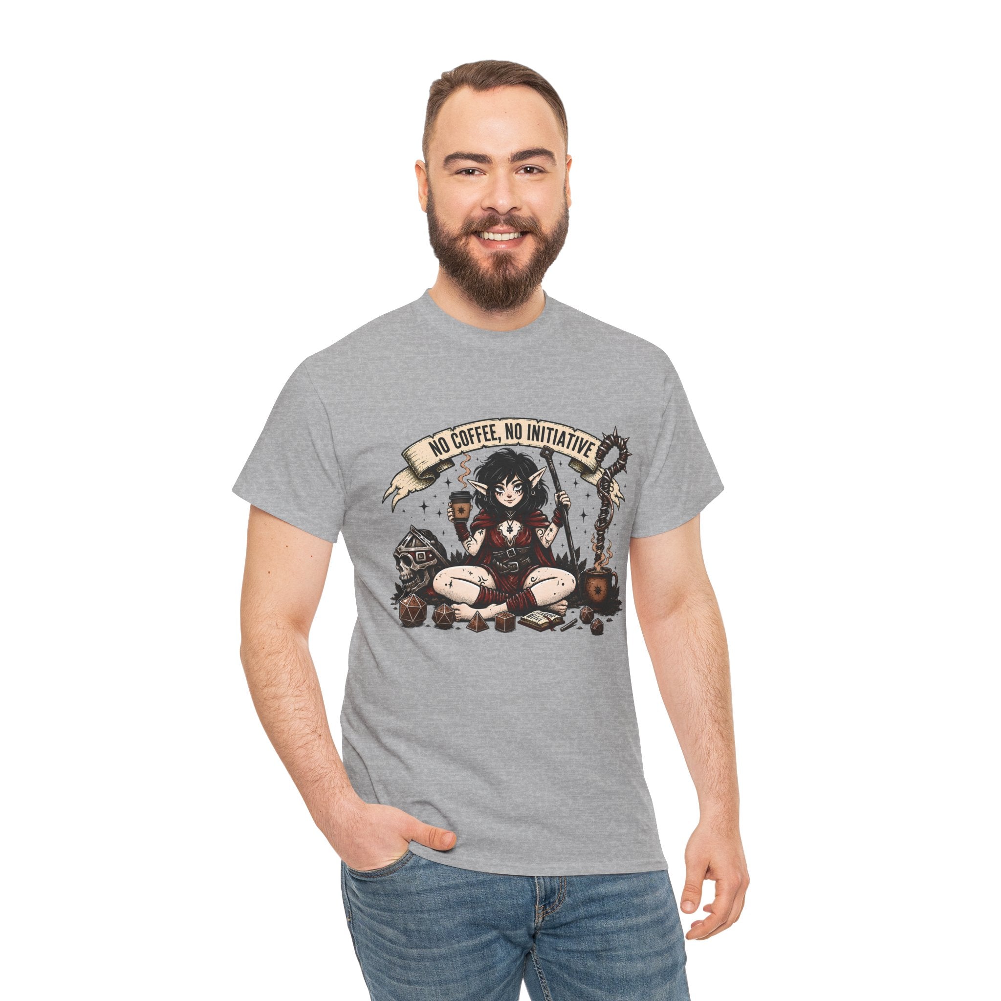 No Coffee, No Initiative | Fantasy RPG T-shirt