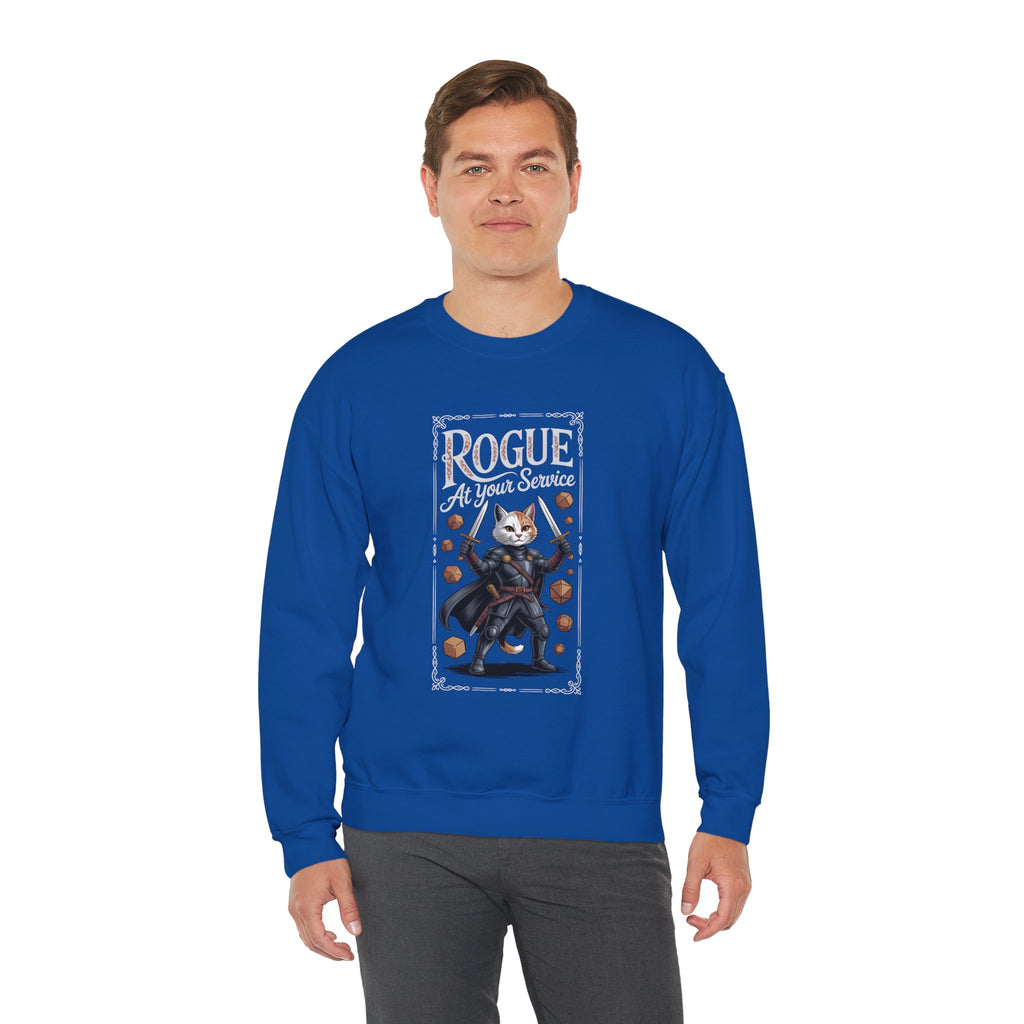 Rogue Cat at Your Serivece D&D Sweatshirt | Cat Lover RPG Gift